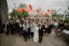 Hochzeitsreportage Empfang Fotografie Gruppenfoto Luftballoons
